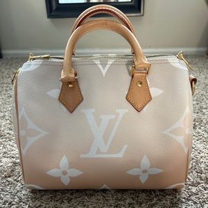 Louis Vuitton By The Pool Monogram Peach Mist Speedy Bandouliere Purse